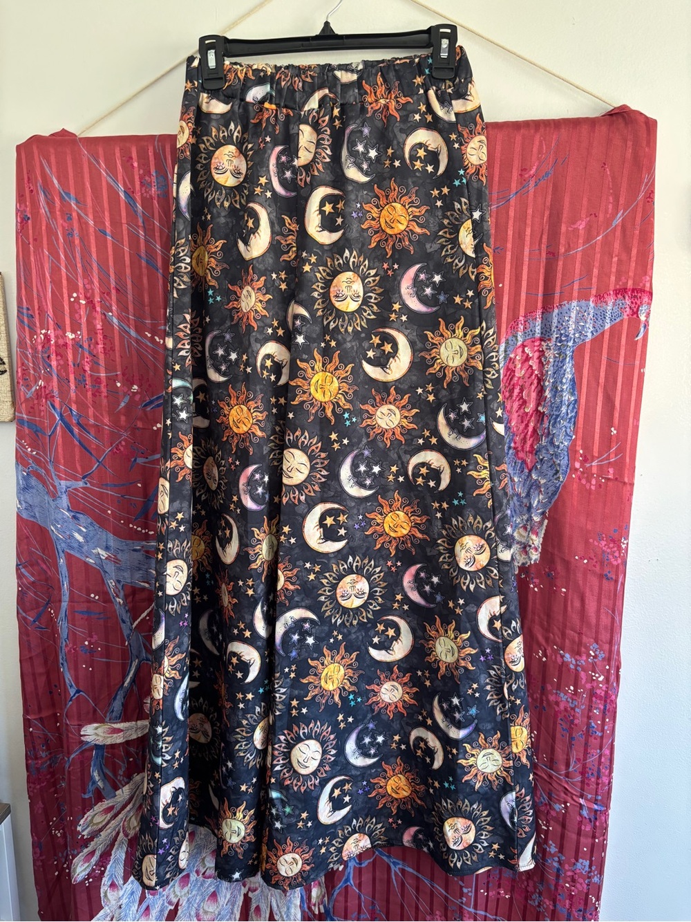 ROMWE Black Sun & Moon Wide Leg Pants